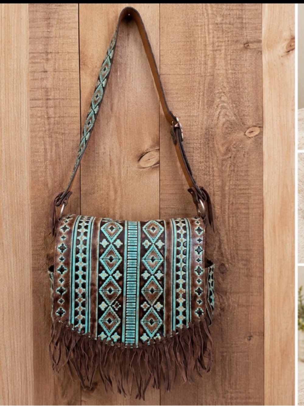 Running roan large leather western diaper bag